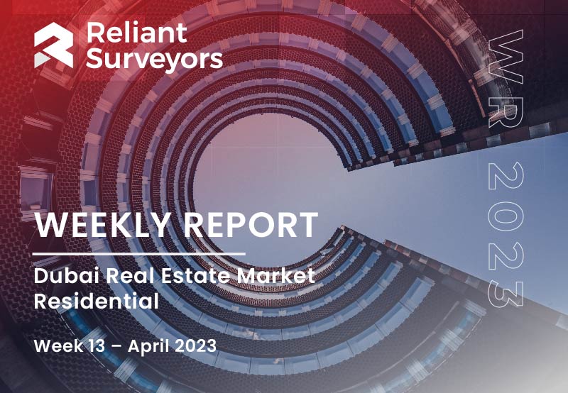 Real estate Research reports - Dubai realestate market - Residential - Week 13 – April 2023.|Reliant surveyors - valuation company in Dubai