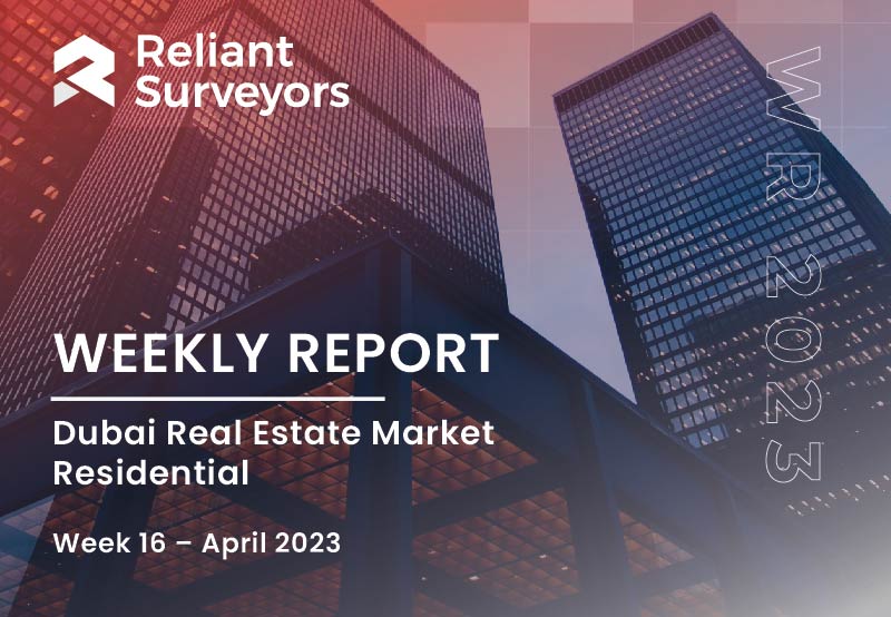 Real estate Research report 14- Dubai realestate market - Residential - Week 16 – Jan 2023. Reliant surveyors - valuation company in Dubai