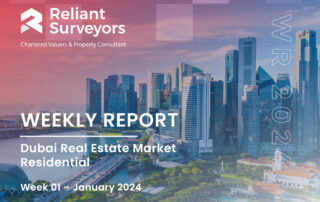 Dubai Residential Market Report - Week 1, January 2023 by reliant surveyors. read Transaction overview of the 1st week of January 2024. contact for market insights +971 4 255 4683